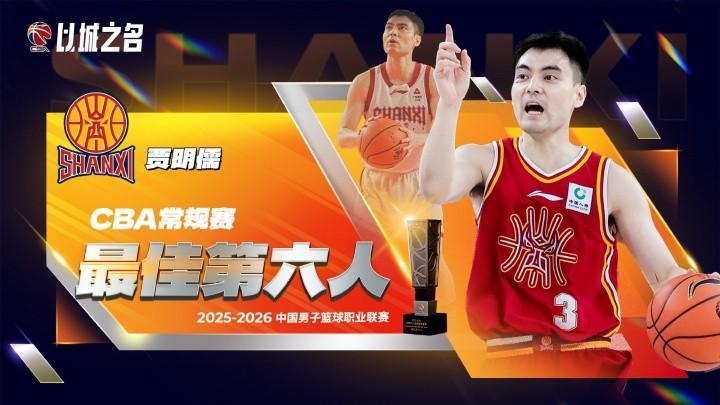 奇异果体育官网-官方：贾明儒当选本赛季CBA常规赛最佳第六人